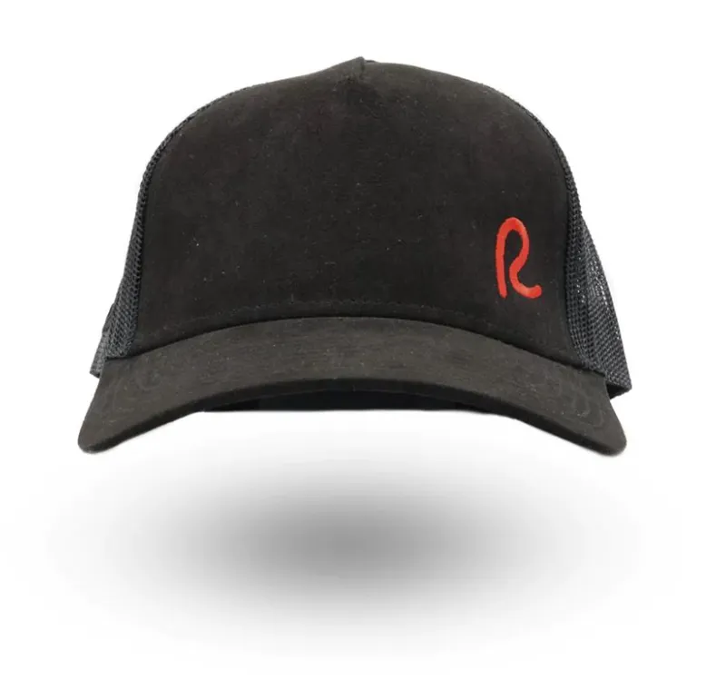 Rewired Essential Suede R Trucker Cap - Black/Red-1